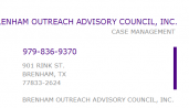 Brenham Outreach Advisory Council