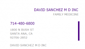 Dr David Sanchez MD Of Santa Ana